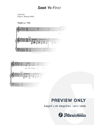 Seek Ye First (Vocal solo) by Stephen DeCesare - Sheet Music