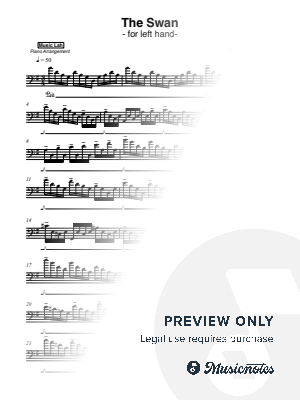 Camille Saint-Saens - The Swan [left hand only] by Music Lah - Sheet Music