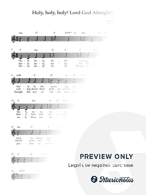Holy, holy, holy! Lord God Almighty  by Kåre Øgreid - Sheet Music
