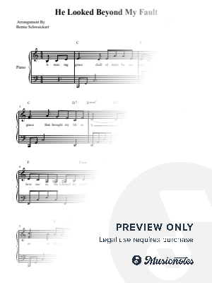 He Looked Beyond My Fault by Bernie Schweickart - Sheet Music
