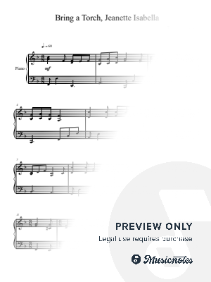 Bring a Torch, Jeanette Isabella (Piano Solo)