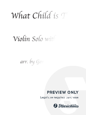 What Child is This. Violin Solo