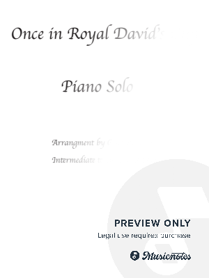 Once in Royal Davids City  Piano Solo