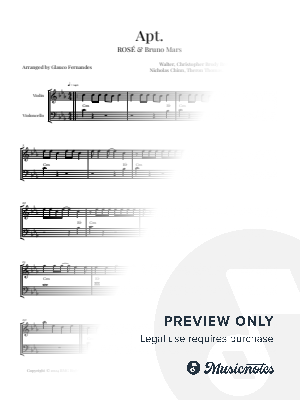 APT. - ROSÉ & Bruno Mars | VIOLIN & CELLO DUET by Glauco Fernandes - Sheet Music