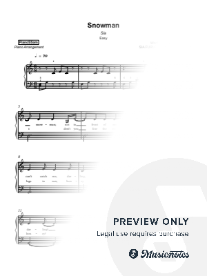 Snowman [easy] by PianoSSam - Sheet Music