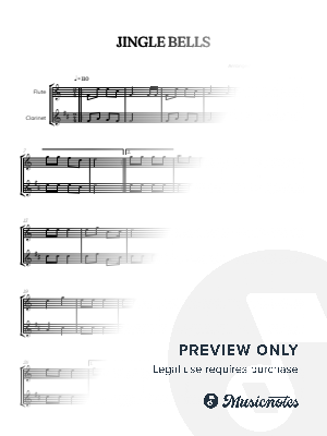 Jingle Bells • Christmas Song | flute and clarinet duet sheet music by Benzaiten Editions - Sheet Music