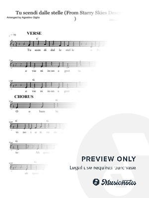 Tu scendi dalle stelle (From Starry Skies Descending) - Alfonso Maria de' Liguori (Leadsheet) by PianoTut - Sheet Music