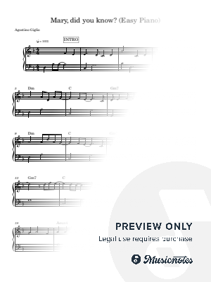 Mary, Did You Know? -  Mark Lowry (Easy Piano) by PianoTut - Sheet Music