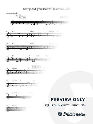 Mary, Did You Know? - Mark Lowry (Leadsheet)