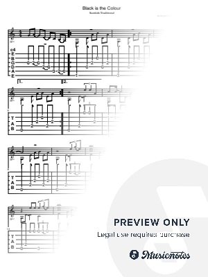 Black is the Colour by Ulli Boegershausen - Sheet Music