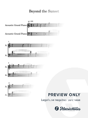 Beyond the Sunset by Extreme Midi - Sheet Music