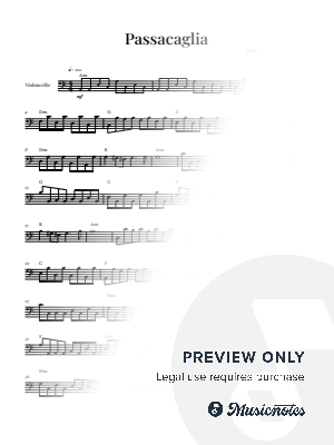 Passacaglia – Handel/Halvorsen | CELLO with CHORD SYMBOLS