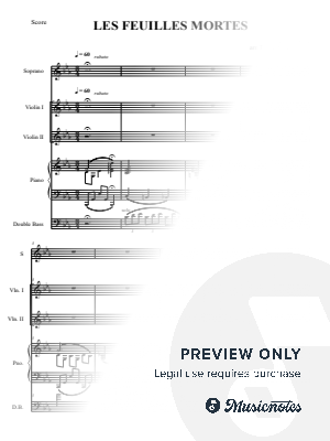 Les Feuilles Mortes (Autumn Leaves) - Joseph Kosma by Bojan Mladenovic - Sheet Music