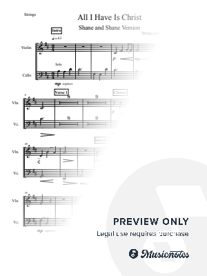 All I Have Is Christ - cello and violin parts for Shane and Shane arrangement