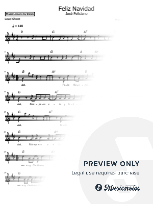 Feliz Navidad (José Feliciano) - Lead Sheet (Lyrics Included)