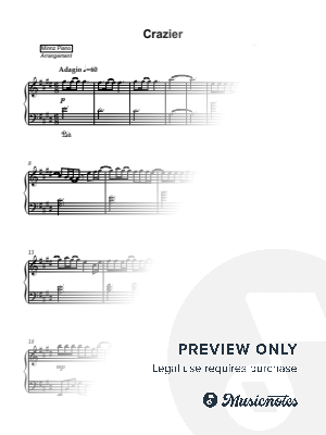 Crazier by Minnz Piano - Sheet Music