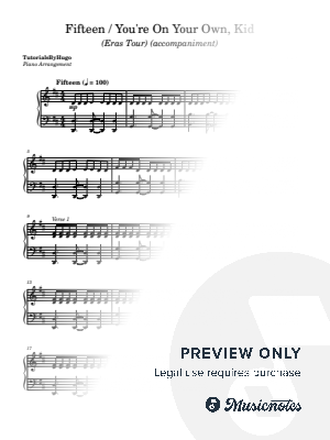 Fifteen / You're On Your Own, Kid (Eras Tour Version) [accompaniment] by TutorialsByHugo - Sheet Music
