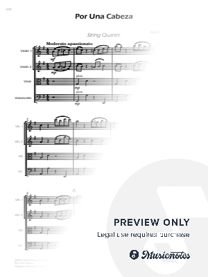 Por Una Cabeza - String Quartet by Sheet Music To Play Editions - Sheet Music