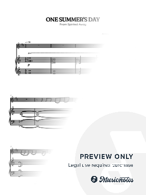 Joe Hisaishi • One Summer's Day from Spirited away | clarinet sheet music w/ piano accompaniment  by Benzaiten Editions - ...