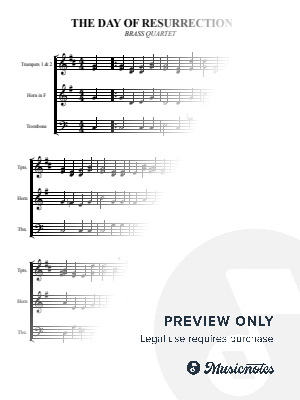 The Day of Resurrection (Brass Quartet) by Christopher Fortin - Sheet Music