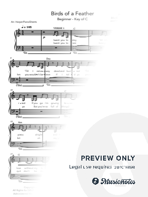 BIRDS OF A FEATHER (Beginner) by HarperPianoSheets - Sheet Music