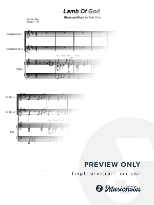 Lamb of God (Brass Quartet and Piano) by Stephen DeCesare - Sheet Music