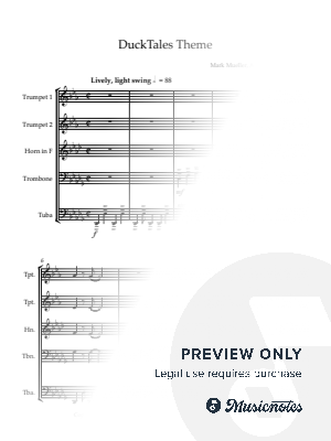 DuckTales Theme by Dr. Steve Wilkinson - Sheet Music