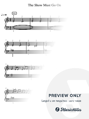 The Show Must Go On - Intermediate by Simply Piano - Sheet Music