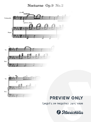 Chopin Nocturne Op.9 No.2 by Justin Lepard Psychedelic Cello - Sheet Music