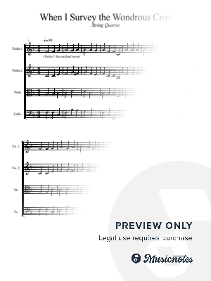 When I Survey the Wondrous Cross (String Quartet) by Christopher Fortin - Sheet Music
