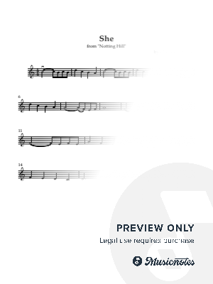 She (from Notting Hill) - violin by Beth Alcock – Violin & Piano Arrangements - Sheet Music