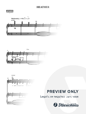 Heather (Higher Key) by Sing2Piano - Sheet Music