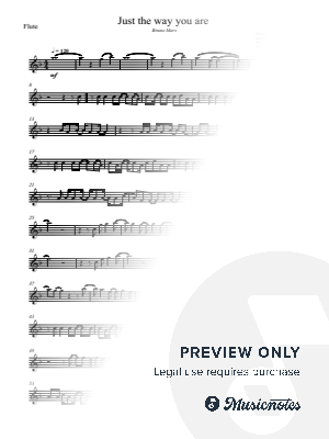 Just the Way You Are - Bruno Mars - FLUTE - full version