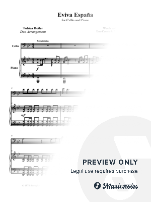 Eviva España - Cello & Piano by Tobias Beiler - Sheet Music