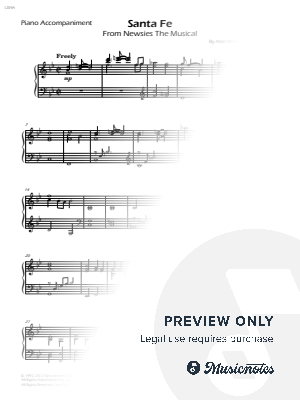 Santa Fe from Newsies - Piano Accompaniment