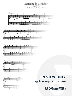 Lynes Sonatina in C Major, Op.39, No.1, 2nd movement by Benjamin Choupak - Sheet Music
