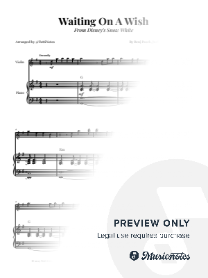 Waiting on a Wish | EASY VIOLIN & PIANO by Glauco Fernandes - Sheet Music