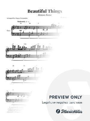 Beautiful Things | PIANO WITH CHORDS by Glauco Fernandes - Sheet Music