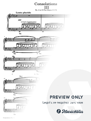 Liszt,Consolation No. 3 in D Flat Major, S 172,for Piano Solo Original