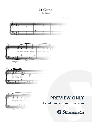 21 Guns by Daniel Nicholson - Sheet Music