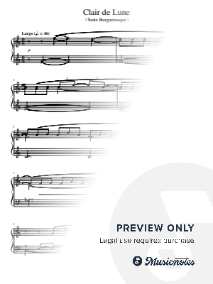 Debussy,Claire De Lune ,(Suite Burgamasque),for Easy Piano