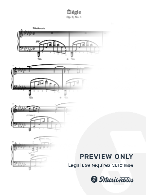 Rachmaninoff,Élégie Op.3 No. 1,for Piano Solo With Fingering Original