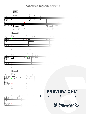 Bohemian Rhapsody by denouel marc - Sheet Music