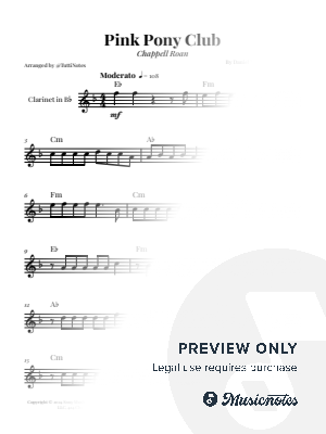 Pink Pony Club | Bb CLARINET SOLO