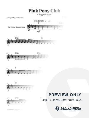 Pink Pony Club | BARITONE SAX SOLO