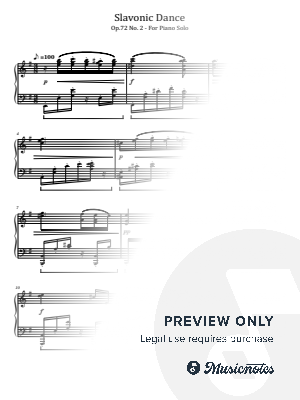 Dvorák,Slavonic Dance,Op.72, No. 2,for Piano Solo