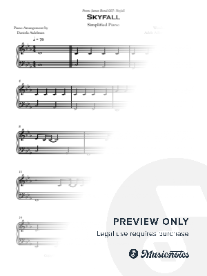 Skyfall [simplified] by Piano Tutorials for Beginners - Sheet Music
