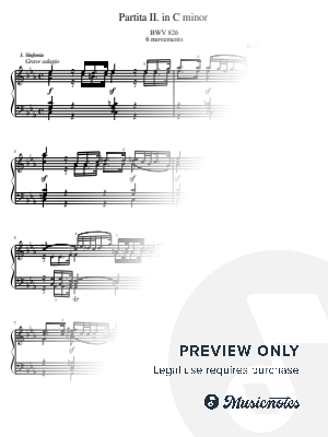 Bach,Partita No.2 in C minor,BWV 826,for Piano Solo With Fingering Original