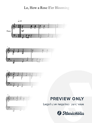 Lo, How a Rose E'er Blooming (Piano Solo)