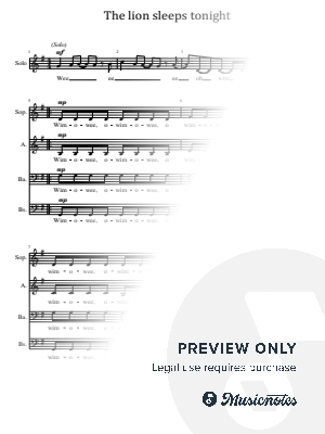 The Lion Sleeps Tonight (SATB), With Lyric, The Tokens